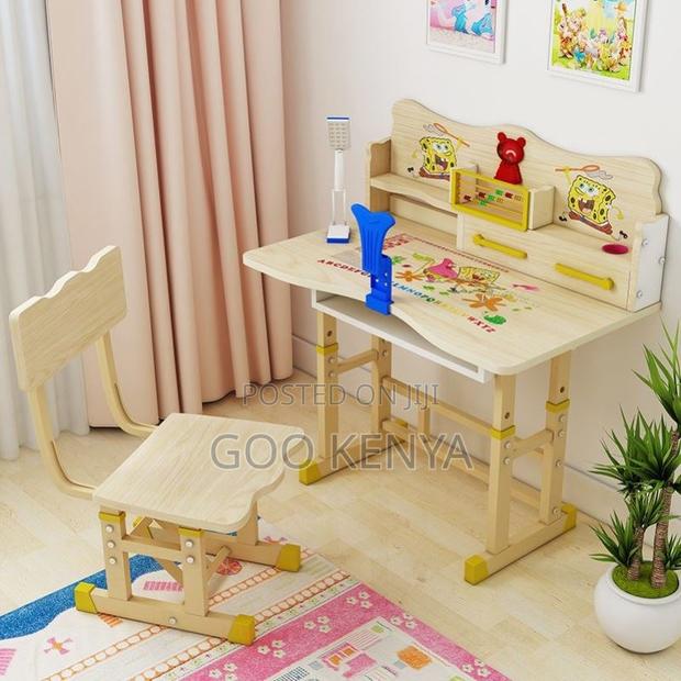 Kids Furniture;Kids Desk And Chair With Drink Holder And Clock Feature