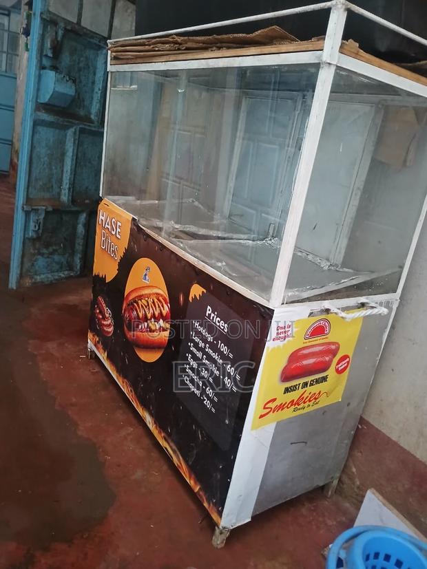 Street Food Vending Cart With Glass Display