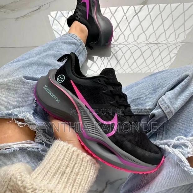 Pink Black Nike Zoom Sneakers - main view