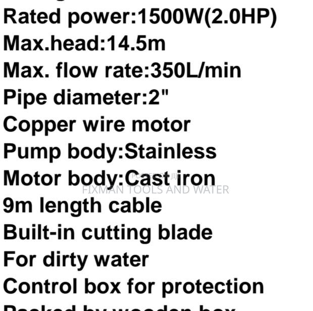 Total Sewage Drainage Pump 2 Hp 2" Pipe 1500 Watts - thumbnail 3