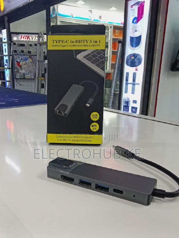 5-in-1 Usb Hub Multi-function Hub Adapter With Rj45 Port