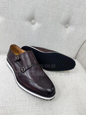 Quality Leather Men Double Monks Casual Rubber Sole Shoes