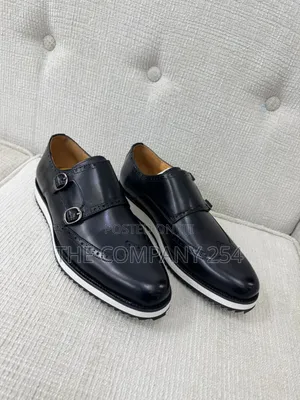 Quality Leather Men Double Monks Casual Rubber Sole Shoes