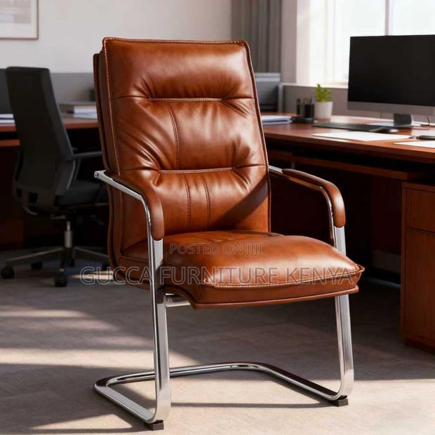 Leather High Back Ergonomic Conference Chair - thumbnail 6