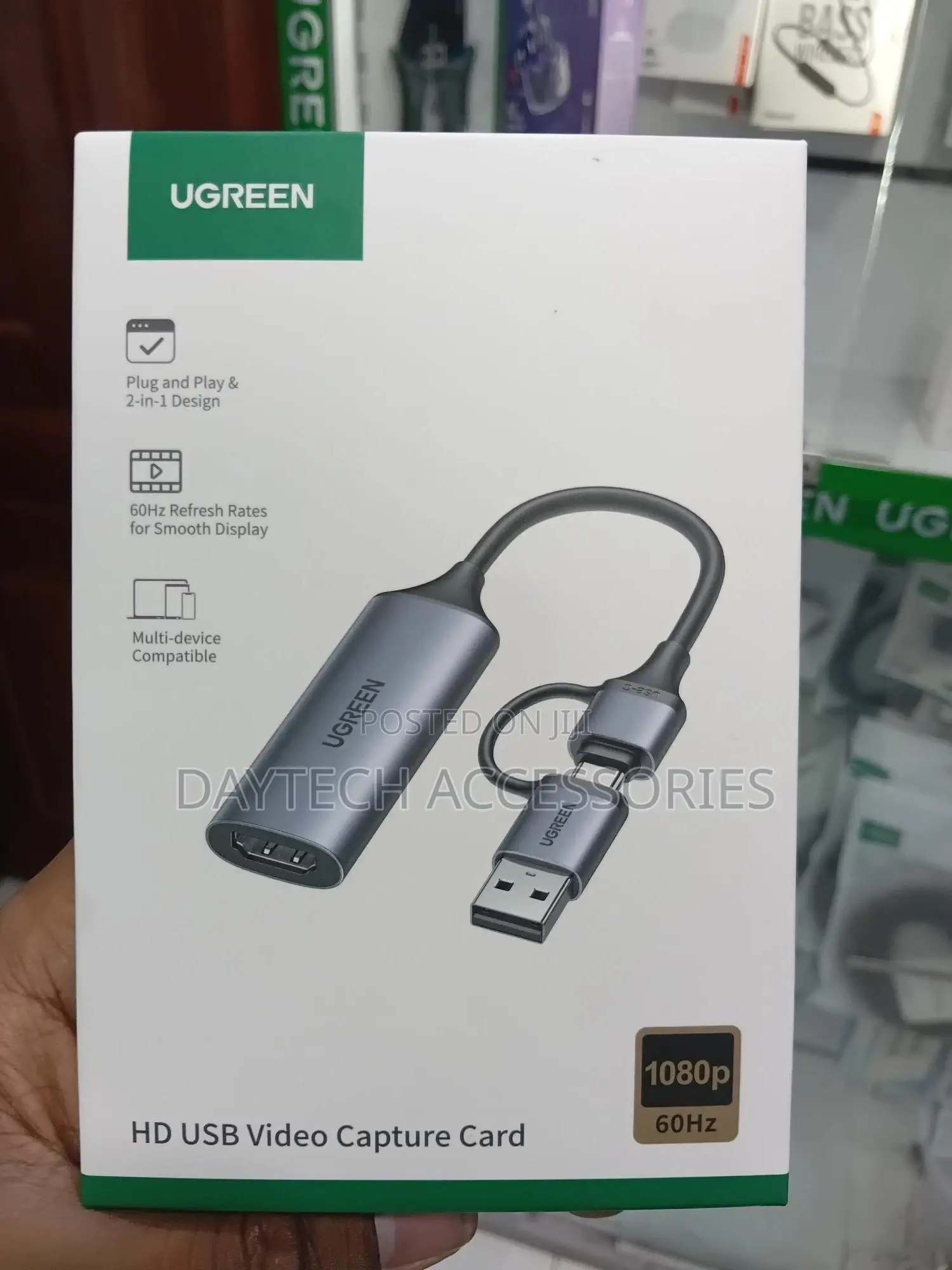 Ugreen Cm176 Full Hd 1080p 60fps Capture Card Hdmi to Usb a/Type C