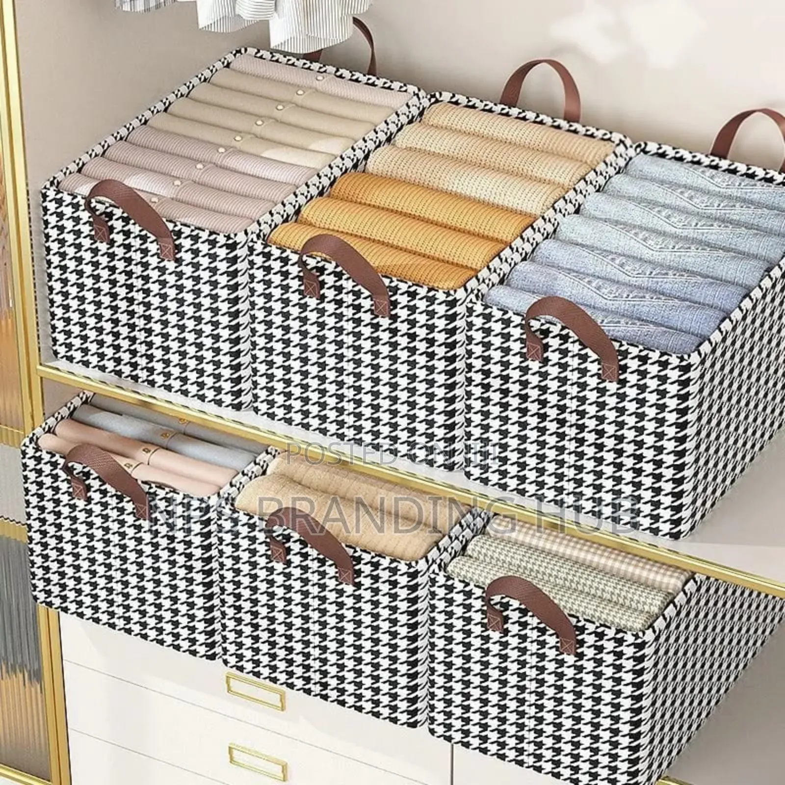 Non-woven Checked Cloth Organiser Chu