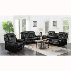 Home Sofa; 5-seater Leather Recliner Sofa – Modern Family Lounge Seat