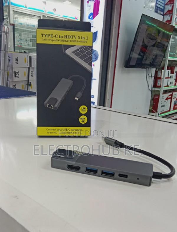 Type C Multiport Adapter With Hdmi Rj45 Port & Usb