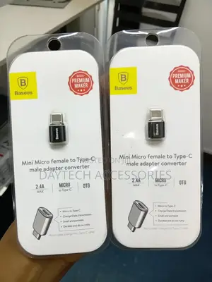 Baseus Mini Micro Usb Female to Type-C Male Adapter Converter.