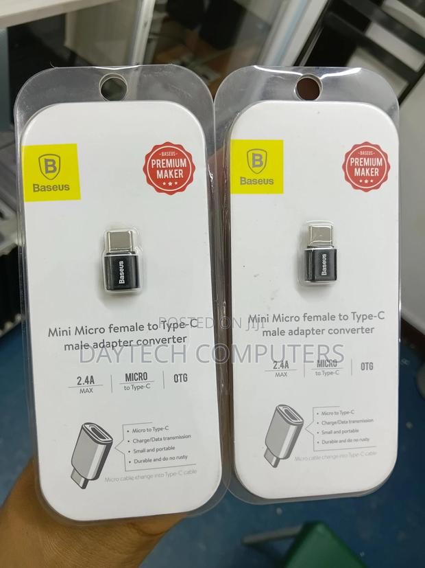Baseus Mini Micro Female to Type-C Male Adapter - Black - thumbnail 2