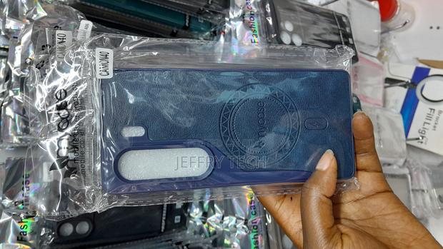 Shemi Silicon Leather Back Case for Tecno Camon 40 -Blue - main view