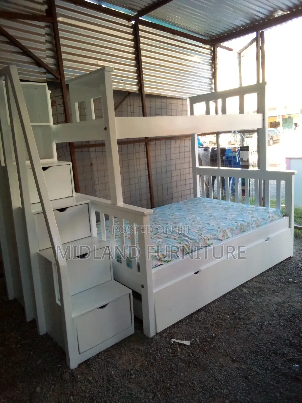 White Double Decker Bed