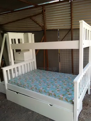 White Double Decker Bed