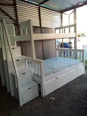 White Double Decker Bed