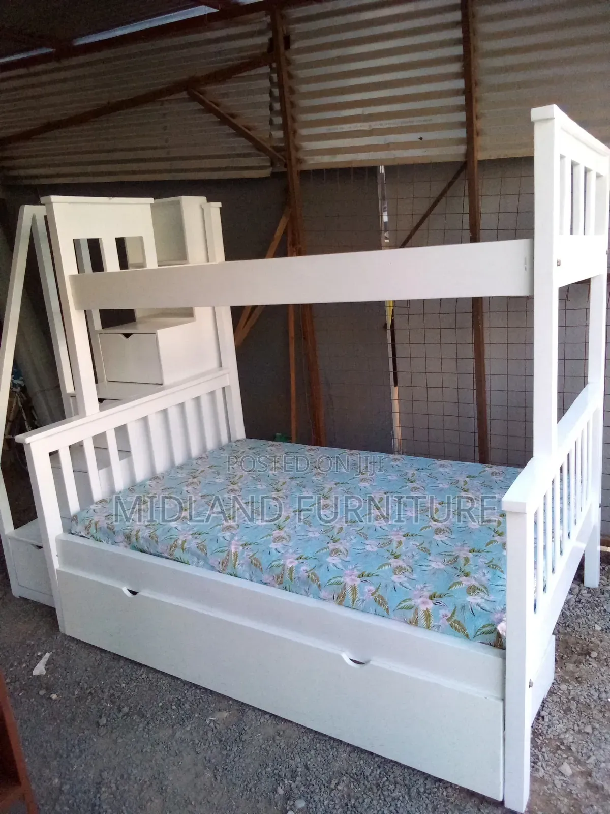 White Double Decker Bed