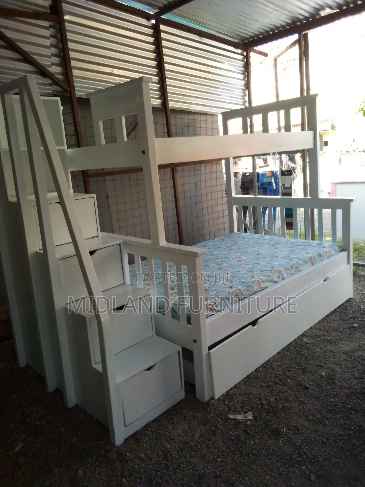 White Double Decker Bed
