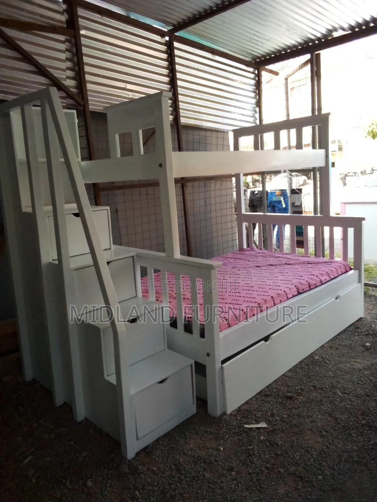 White Double Decker Bed