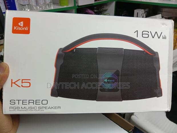 Black Kisonli 16w Stereo RGB Bluetooth Music Speaker - thumbnail 2