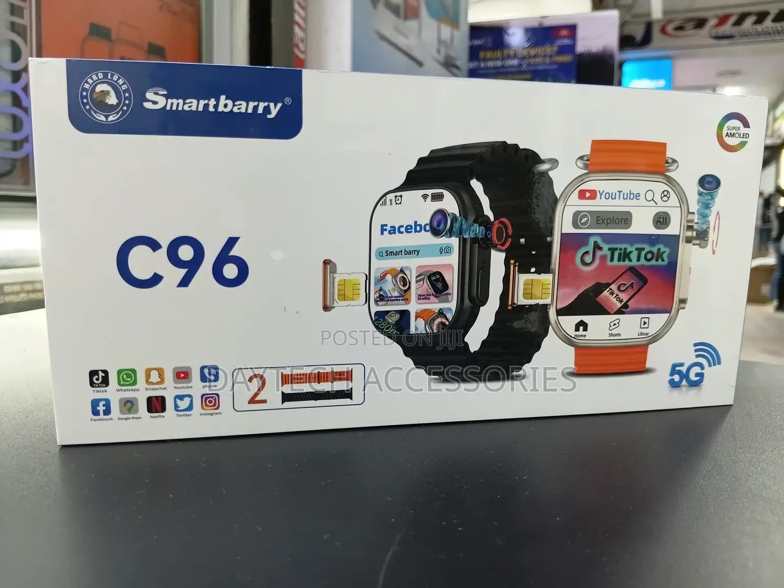 Smart Watch C96 With 5g Sim Card 6gb Ram 64gb Storage 2.2" Amoled