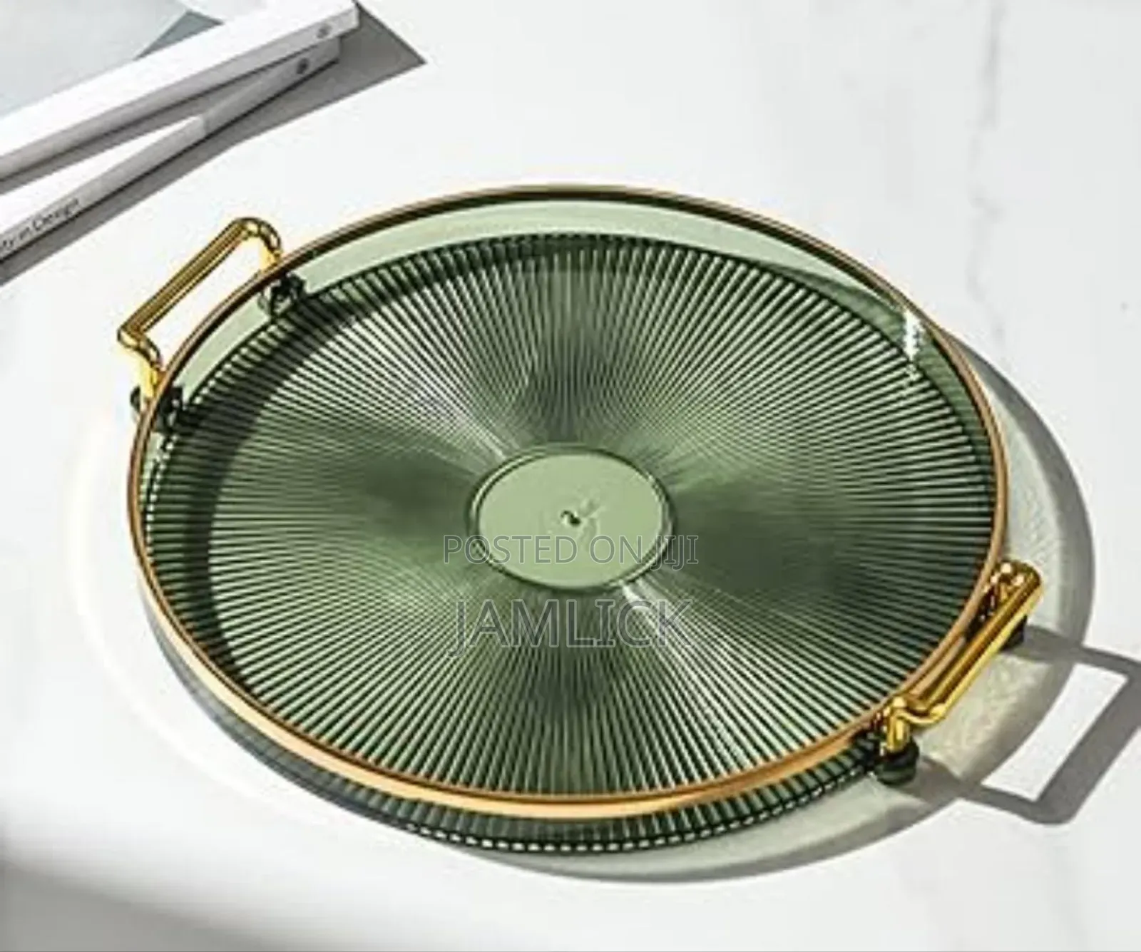 Decorative Acrylic Tray With Golden Handle - Pm