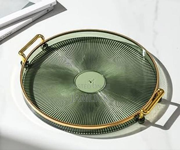 Decorative Acrylic Tray With Golden Handle - Pm - thumbnail 2