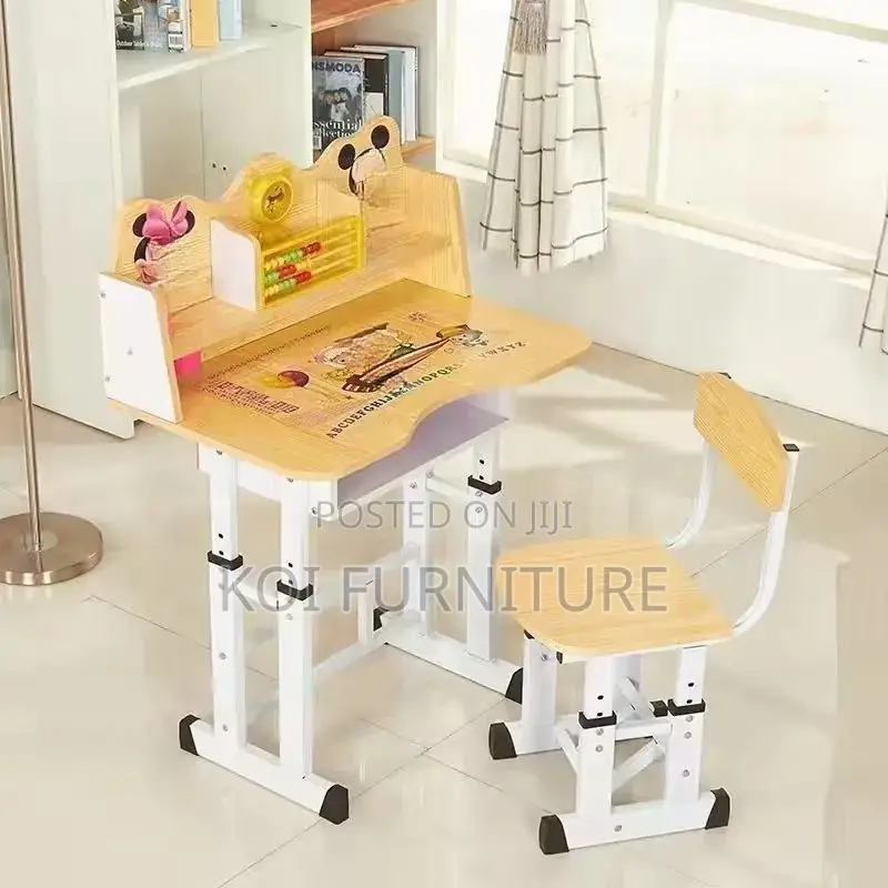 Kids Combo : Height-Adjustable Kids' Study Desk and Chair Set,