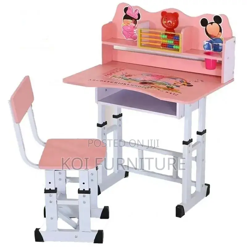 Kids Combo : Height-Adjustable Kids' Study Desk and Chair Set,