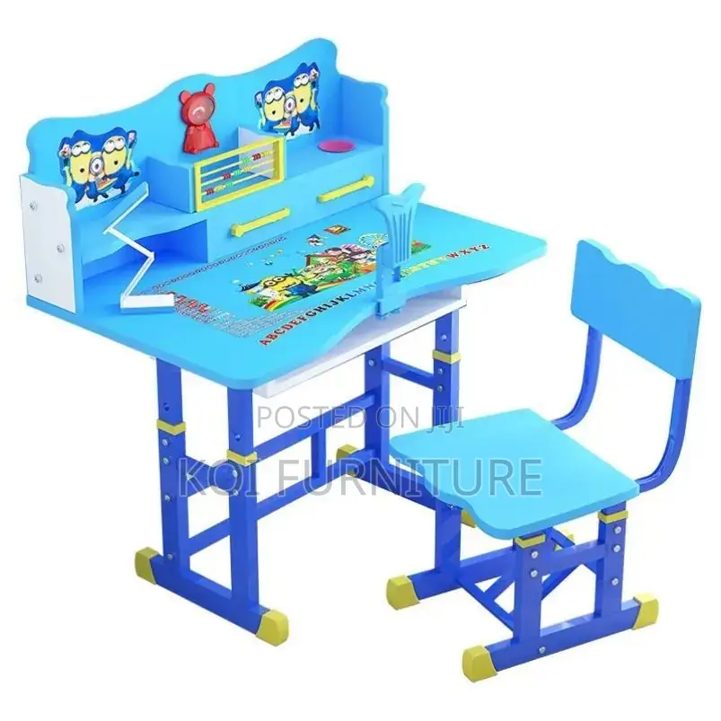 Kids Combo : Height-Adjustable Kids' Study Desk and Chair Set,