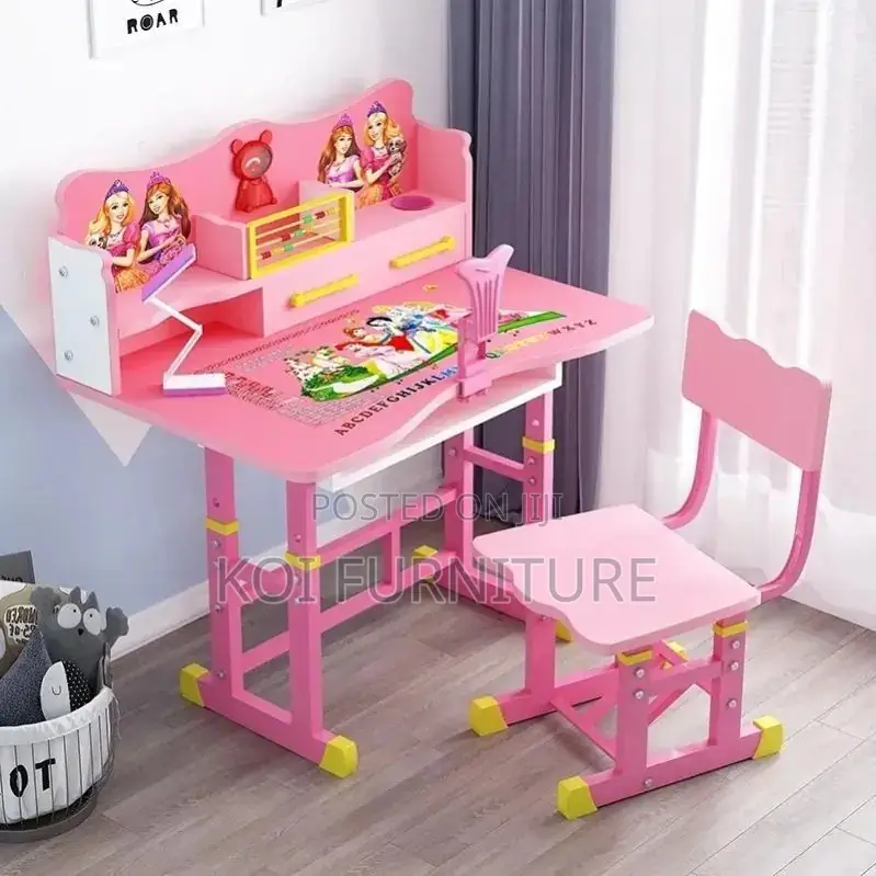 Kids Combo : Height-Adjustable Kids' Study Desk and Chair Set,