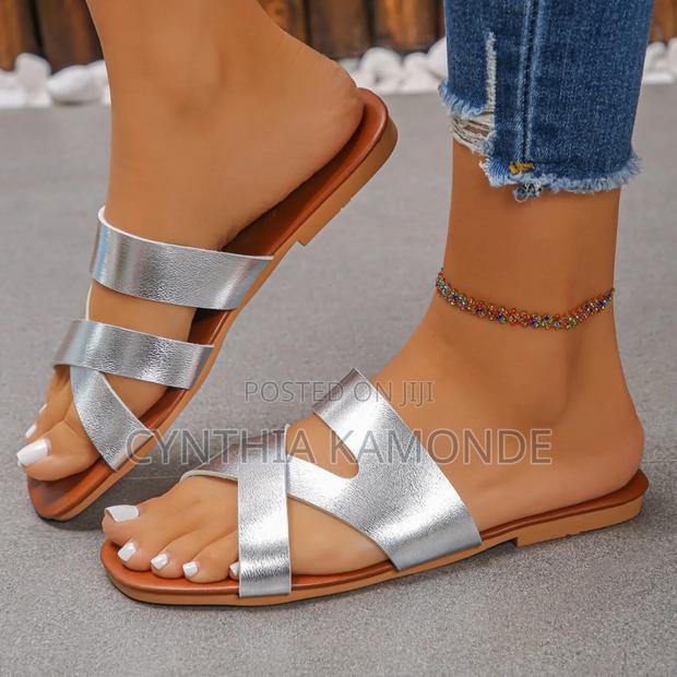 Gold Brown Silver Black Sandals - thumbnail 3