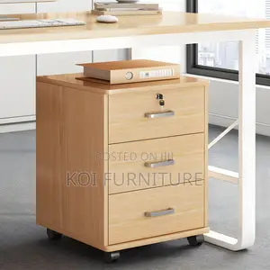 Office Pedestal : 3-Drawer Mobile Pedestal in Beech Finish