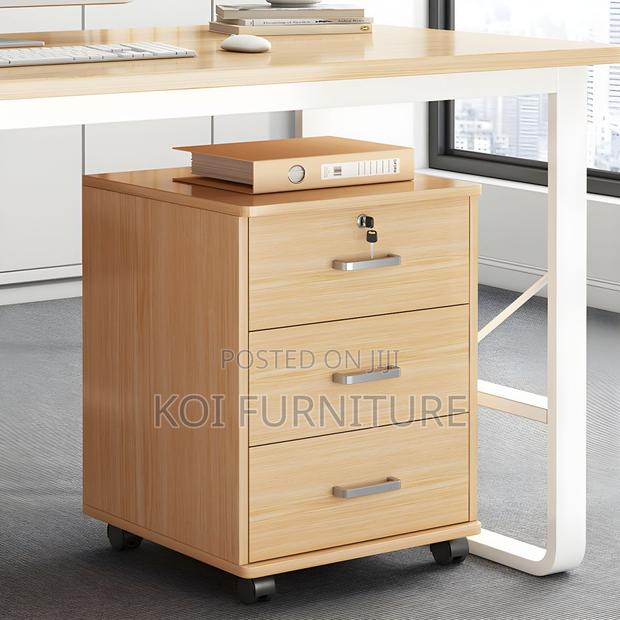 Office Pedestal : 3-Drawer Mobile Pedestal in Beech Finish