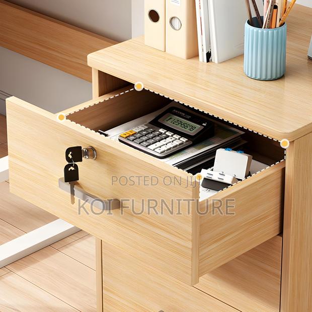 Office Pedestal : 3-Drawer Mobile Pedestal in Beech Finish - thumbnail 4