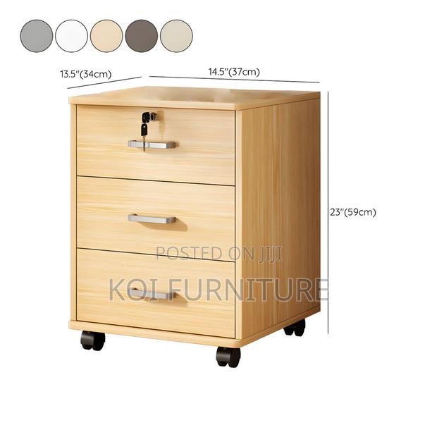 Office Pedestal : 3-Drawer Mobile Pedestal in Beech Finish - thumbnail 6