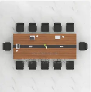 Office Table : 2400mm Modern Boardroom Table With Wood-Tone Top,