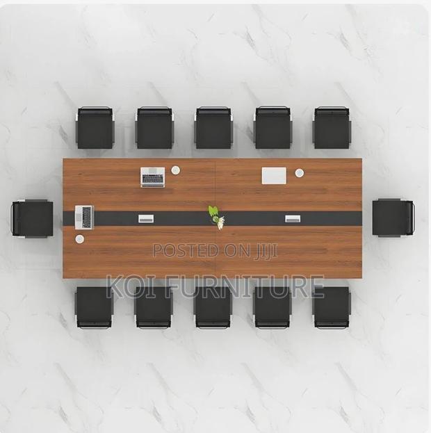 Office Table : 2400mm Modern Boardroom Table With Wood-Tone Top, - thumbnail 2