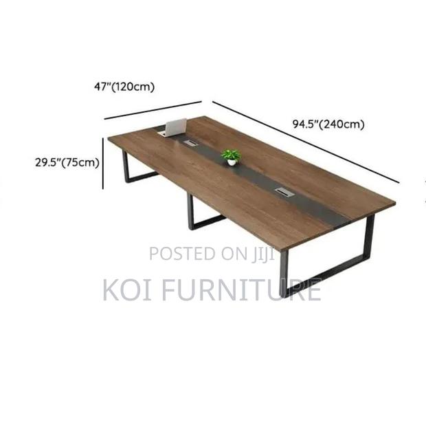 Office Table : 2400mm Modern Boardroom Table With Wood-Tone Top, - thumbnail 6