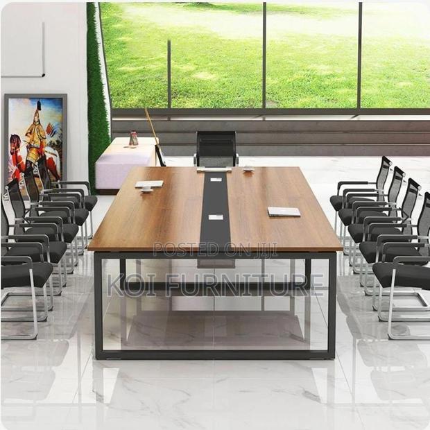 Office Table : 2400mm Modern Boardroom Table With Wood-Tone Top, - thumbnail 10