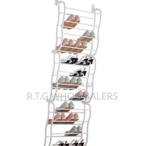 Heavy‐Duty Over Door Shoe Rack With Hooks – Easy Install Closet Saver