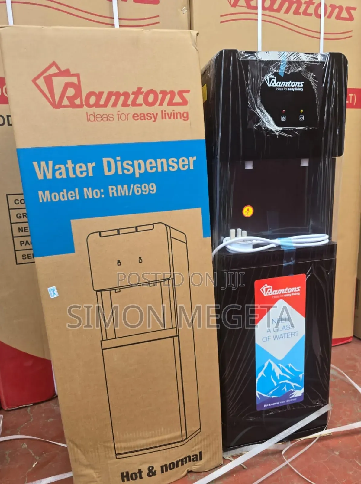 Black Ramtons Hot and Normal Standing Water Dispenser