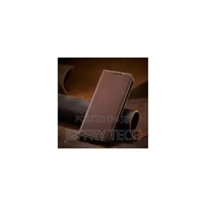 Leather Magnetic Flip Wallet Phone Cover for Zte Blade A56 4g-Brown