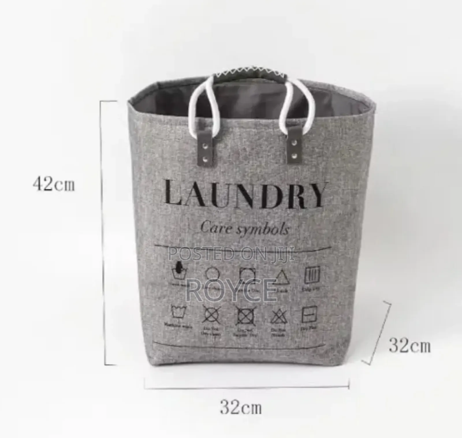 Collapsible Laundry Basket With Leather Handles