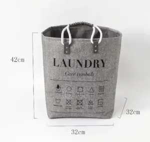 Collapsible Laundry Basket With Leather Handles