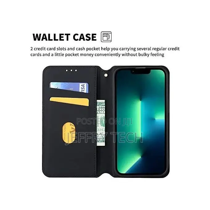 Leather Magnetic Flip Wallet Phone Cover for Zte Blade A76 4g-Black