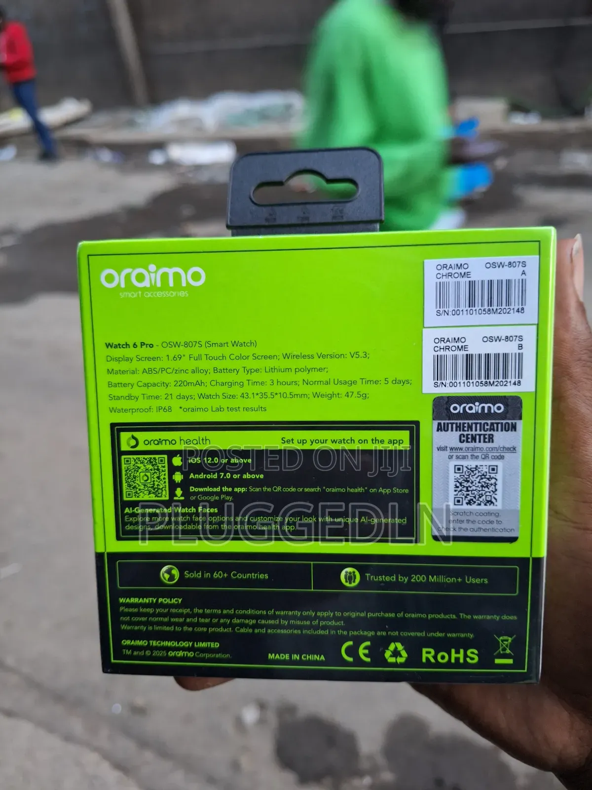 Oraimo *Watch 6 Pro* Osw-807s 1.69" *Curved Glass* Smart Watch