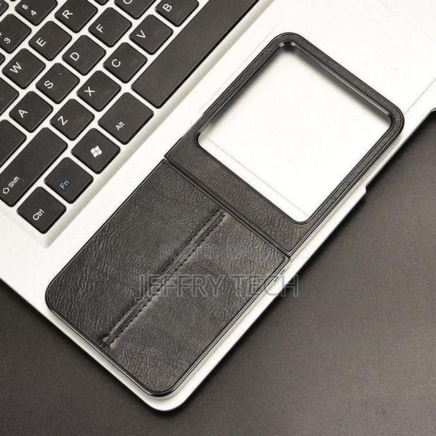 For Tecno Phantom v Flip2 High-End Luxury Leather Phone Case Black - main view