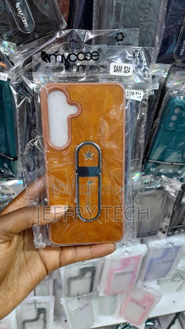 Soham Silicone Leather Case for Samsung Galaxy S24 -Brown