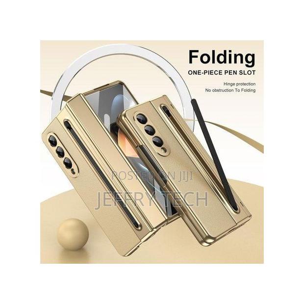 Samsung Galaxy Fold 4 Case S Pen Slot, Basic Business Class (Gold) - thumbnail 3