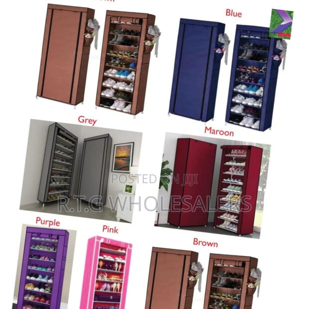 10‐Tier Shoe Rack Tower With Protective Cover – Space‐Saving Organizer - main view