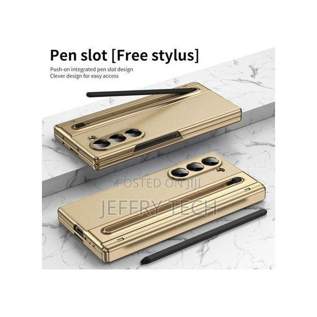 Samsung Luxury Foldino Leather Case for Galaxy Z Fold 5 With S Pen Slo